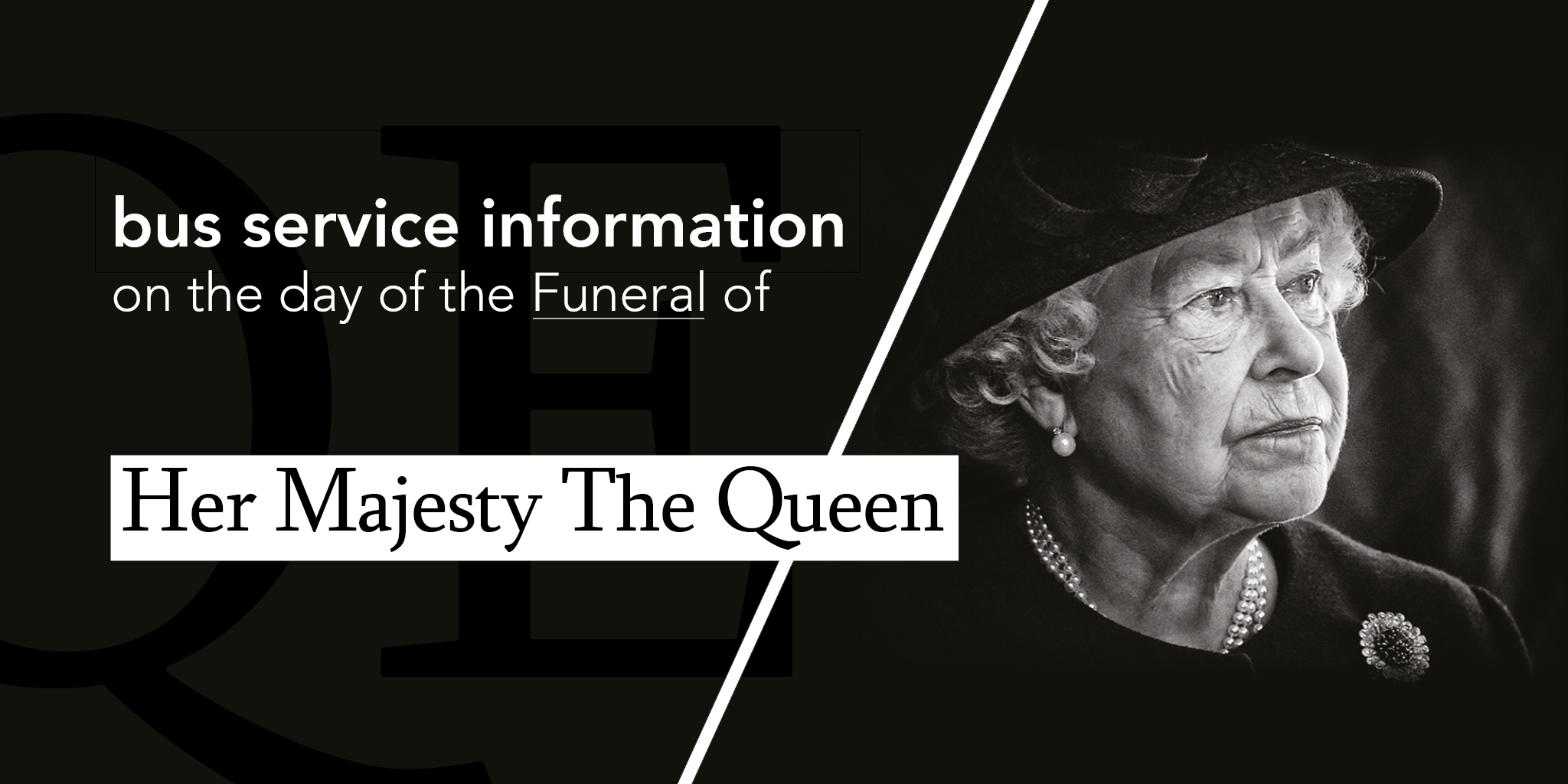 Sunday services timetable on the day of the funeral for Her Majesty Queen Elizabeth II