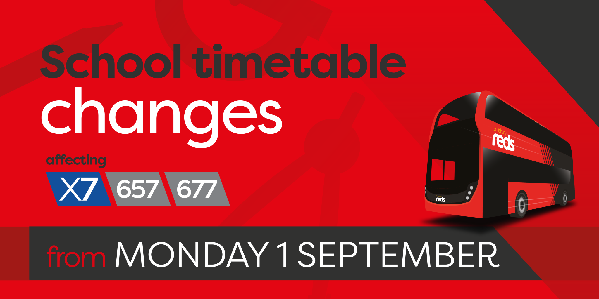 School timetable changes X7, 657, 677 from Monday 1 September